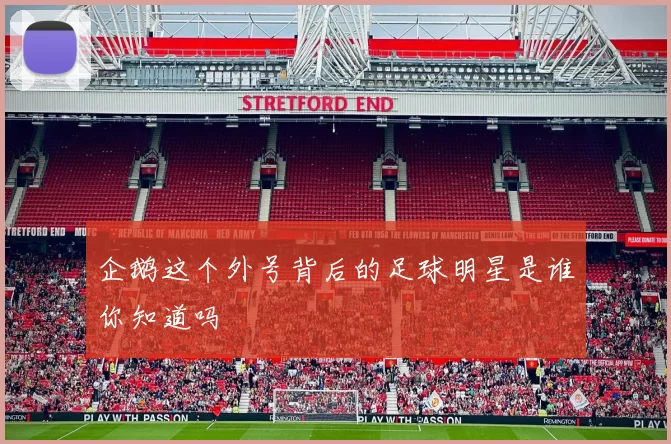 企鹅这个外号背后的足球明星是谁你知道吗